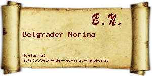 Belgrader Norina névjegykártya